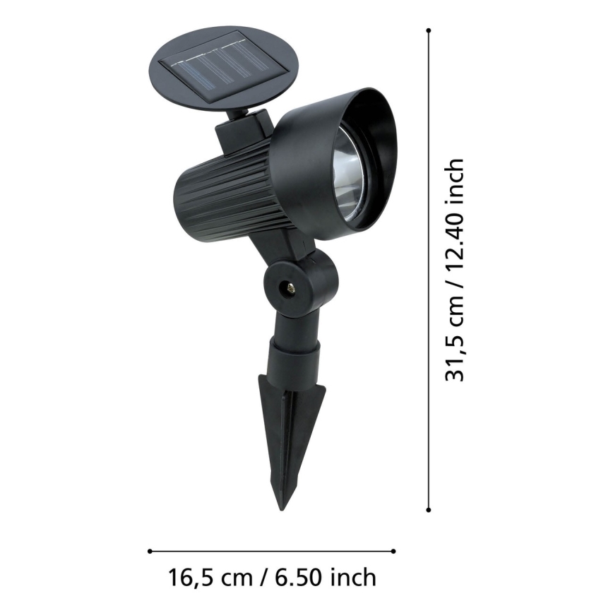 Eglo - Set 3x LED Solarleuchte mit Sensor LED/200 mAh IP44 schwarz