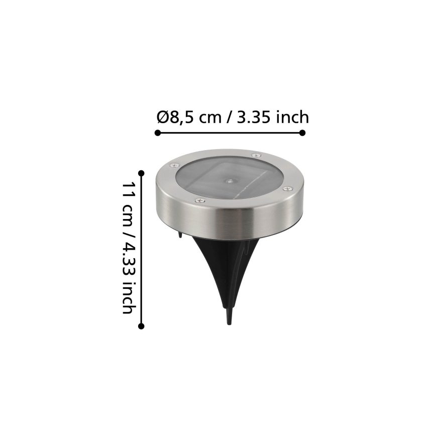 Eglo 48777 - LED Solarleuchte mit Sensor LED/0,07W/1,2V 200 mAh mattchrom