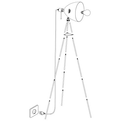 EGLO 49046 - Stehlampe CHESTER-P 1xE27/60W/230V