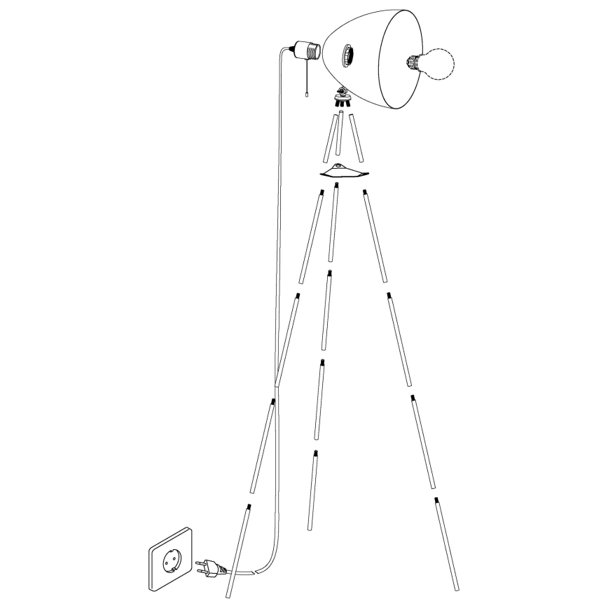 EGLO 49046 - Stehlampe CHESTER-P 1xE27/60W/230V