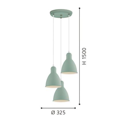 EGLO 49095 - Hängeleuchte PRIDDY-P 3xE27/60W/230V
