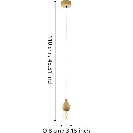 Eglo 49376 - Pendelleuchte AVOLTRI 1xE27/60W/230V