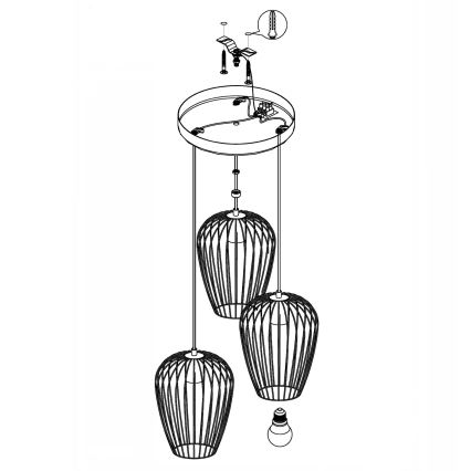 Eglo - Kronleuchter 3xE27/60W/230V