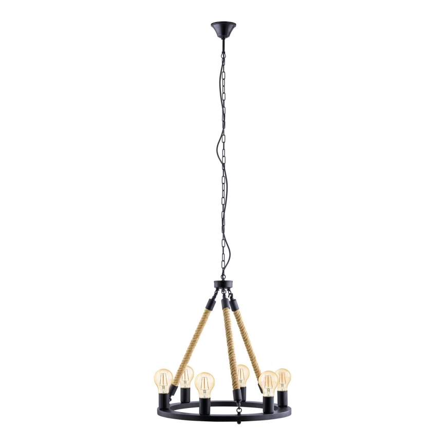 Eglo 49694 - FINDLAY Kronleuchter mit Kette 6xE27/60W