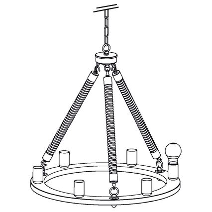 Eglo 49694 - Kronleuchter auf der Kette FINDLAY 6xE27/60W