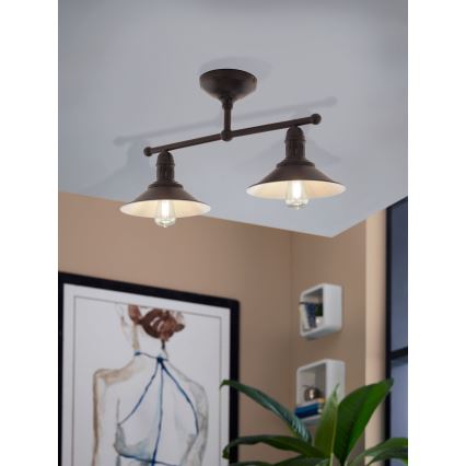 Eglo 49824 - Pendelleuchte STOCKBURY mit Stange, 2x E27/60W