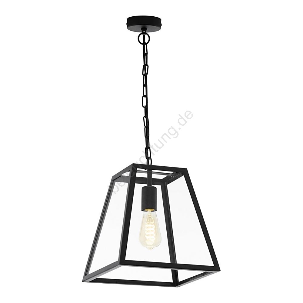 EGLO AMESBURY Hängeleuchte Schwarz – Industrial-Design, 95 Cm Lang, Für Leuchtmittel Bis 60 W