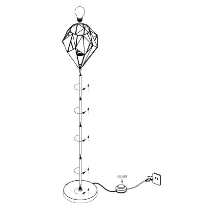 Eglo - Stehlampe 1xE27/60W/230V