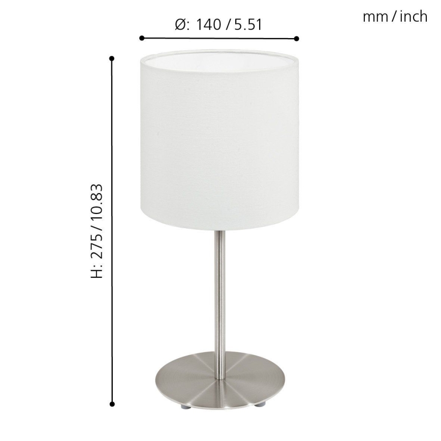 Eglo 54744 - Tischleuchte ANADIA 1xE14/40W/230V weiß/matt Chrom