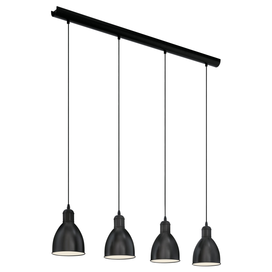 Eglo 55244 - Hängeleuchte an Kabel PRIDDY 4xE27/60W/230V schwarz