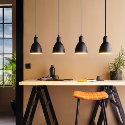 Eglo 55244 - Hängeleuchte an Kabel PRIDDY 4xE27/60W/230V schwarz