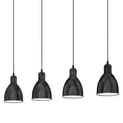 Eglo 55244 - Hängeleuchte an Kabel PRIDDY 4xE27/60W/230V schwarz