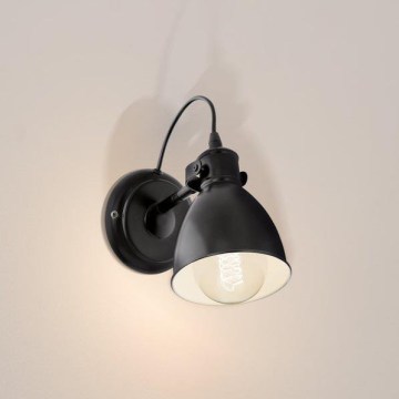 Eglo 55261 - Wandleuchte PRIDDY 1xE27/40W/230V schwarz