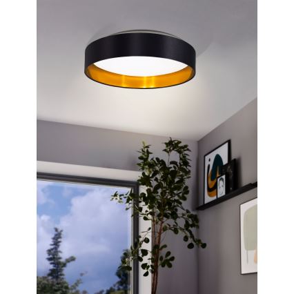 Eglo 55267 - LED-Deckenleuchte MASERLO LED/16 W/230 V 3000 K Ø 40,5 cm schwarz/kupfer