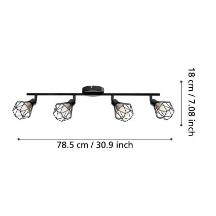 Eglo 55301 - LED-Deckenstrahler ZAPATA 4xG9/3W/230V schwarz
