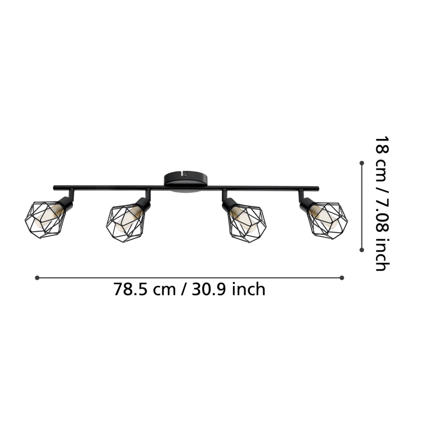 Eglo 55301 - LED-Deckenstrahler ZAPATA 4xG9/3W/230V schwarz