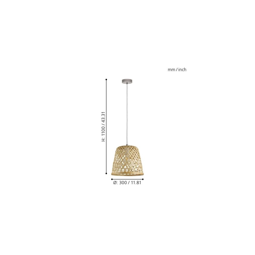 Eglo 55696 - Pendelleuchte an Kabel KIRKCOLM 1xE27/60W/230V beige