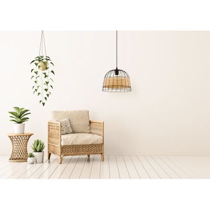 Eglo 55709 - Hängeleuchte ANWICK 1xE27/40W/230V Rattan