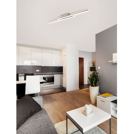 Eglo 55971 - Dimmbare LED RGBW-Deckenleuchte FRAIOLI-C LED/34W/230V 2700-6500K mattchrom + Fernbedienung
