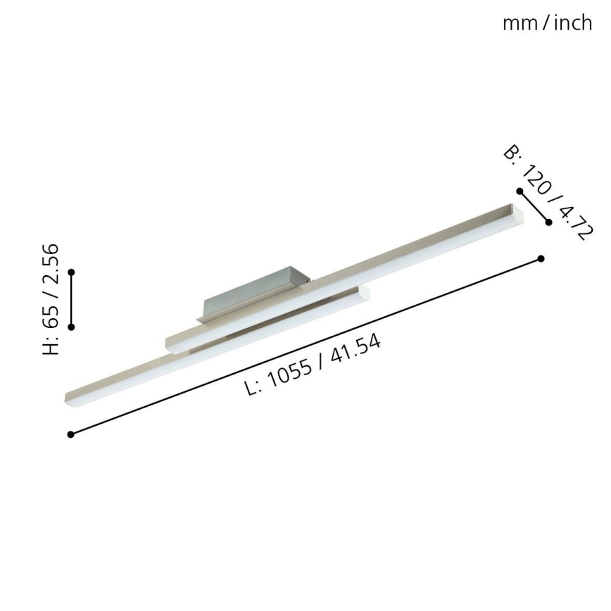 Eglo 55971 - LED RGBW dimmbare Deckenleuchte FRAIOLI-C LED/34W/230V 2700-6500K mattchrom + Fernbedienung