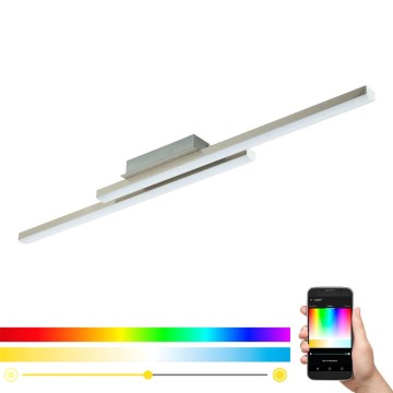 Eglo 55971 - LED RGBW dimmbare Deckenleuchte FRAIOLI-Z LED/34W/230V 2700-6500K mattchrom + Fernbedienung