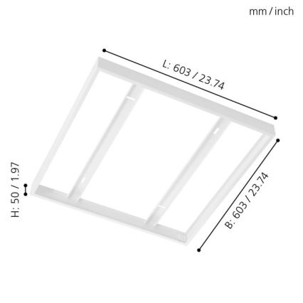 Eglo - Rahmen für Deckenplatte 603x603mm