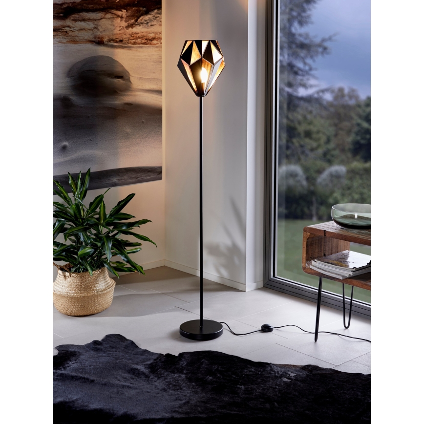 Eglo 62838 - Stehleuchte CARLTON PRO 1xE27/60W/230V schwarz
