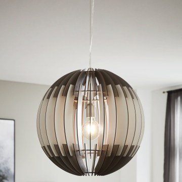 Eglo 63256 - Pendelleuchte mit Kabelaufhängung OLMERO PRO 1xE27/60W/230V Ø 40 cm grau/weiß