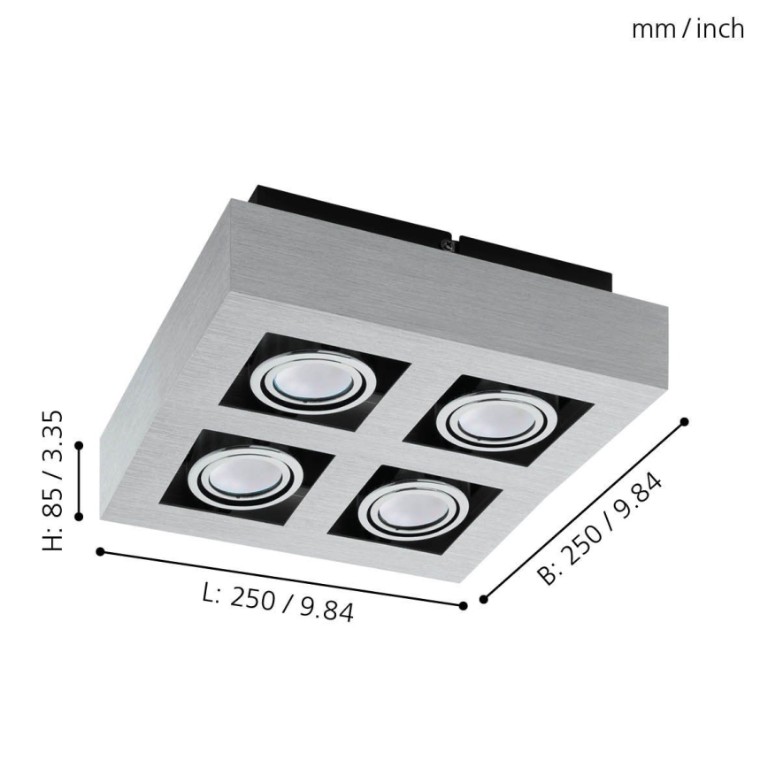 Eglo 64697 - LED-Strahler LOKE PRO 4xGU10/5W/230V 3000K matt Chrom