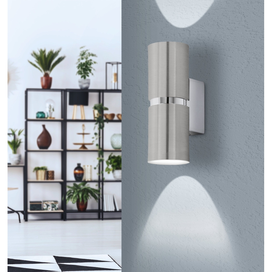 Eglo 64794 - LED-Wandleuchte PASSA PRO 2xGU10/3,3W/230V 3000K matt Chrom