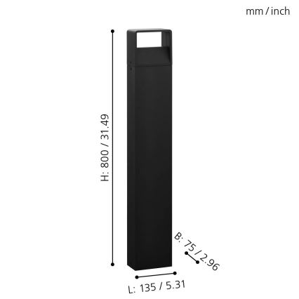 Eglo 65082 - LED-Outdoor-Leuchte DONINNI PRO LED/5W/230V 3000K 40 cm IP44 anthrazit