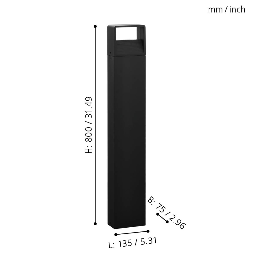 Eglo 65082 - LED-Outdoor-Leuchte DONINNI PRO LED/5W/230V 3000K 40 cm IP44 anthrazit