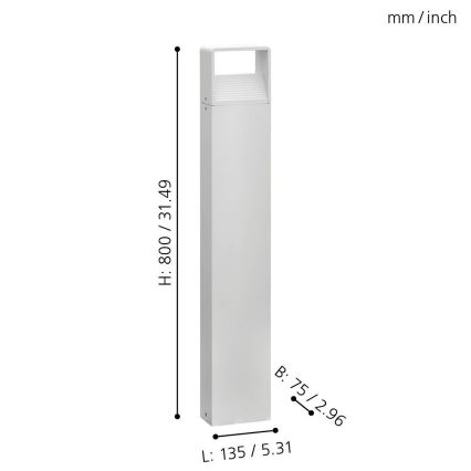 Eglo 65085 - LED-Outdoor-Leuchte DONINNI PRO LED/5W/230V 3000K 80 cm IP44 weiß