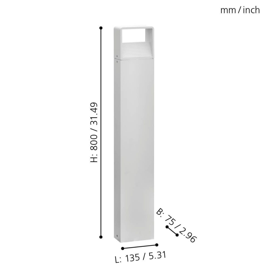 Eglo 65085 - LED-Outdoor-Leuchte DONINNI PRO LED/5W/230V 3000K 80 cm IP44 weiß