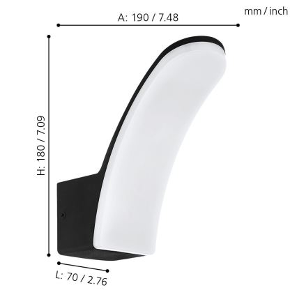 Eglo 74021 - LED-Wandleuchte für Außenbereiche LACONELLA LED/11,5W/230V 4000K IP44