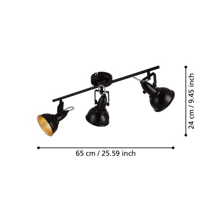 Eglo 75513 - Deckenstrahler THORNTON 3xE14/28W/230V schwarz/gold