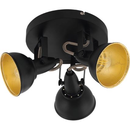 Eglo 75514 - Deckenstrahler THORNTON 3xE14/28W/230V schwarz/gold