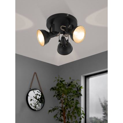 Eglo 75514 - Deckenstrahler THORNTON 3xE14/28W/230V schwarz/gold