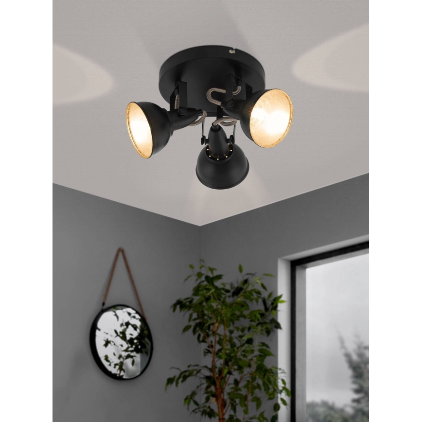 Eglo 75514 - Deckenstrahler THORNTON 3xE14/28W/230V schwarz/gold