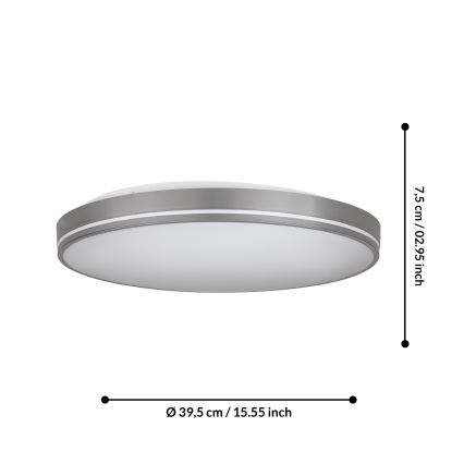 Eglo – Dimmbare LED-Deckenleuchte LED/22W/230V 3000-6500K +Fernbedienung