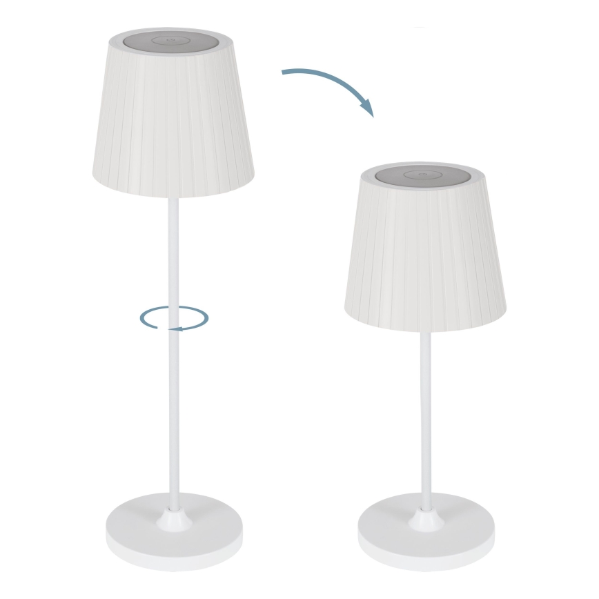 Eglo - Dimmbare, wiederaufladbare LED-Tischlampe für den Außenbereich LED/3,8W/5V 2400/3000/4000K 2000 mAh IP44 Weiß