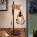 Eglo 780173 - Tischlampe TABODI 1xE27/40W/230V Kiefer/Schwarz
