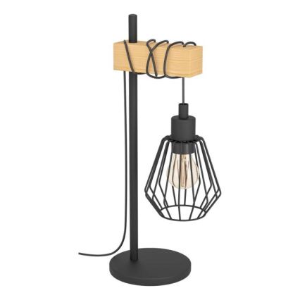 Eglo 780173 - Tischlampe TABODI 1xE27/40W/230V Kiefer/Schwarz