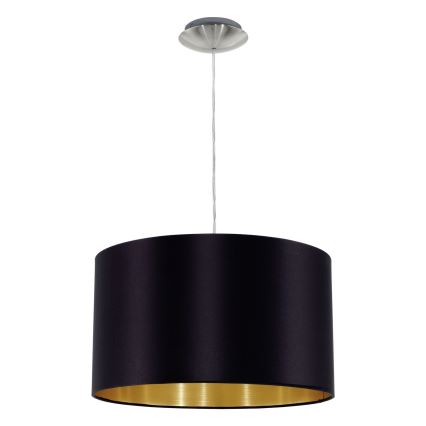 Eglo 78691 - Hängeleuchte an Schnur MASERLO 1xE27/60W/230V d 38 cm schwarz/kupfern