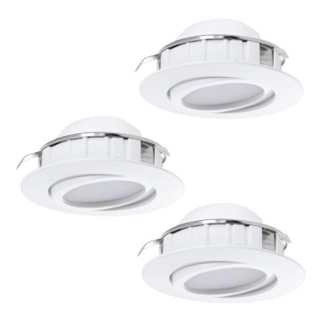 Eglo 78755 - SET 3x LED-Einbauleuchte PINEDA 1xLED/6W/230V 3000K weiß