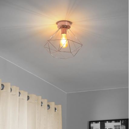 Eglo 79256 - Kronleuchter BYRON 1xE27/60W/230V kupfer