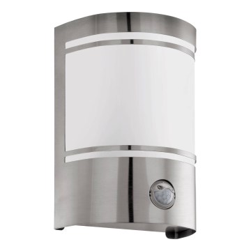 Eglo 79284 - Outdoor-Wandleuchte mit Sensor CERNO 1xE27/40W/230V glänzendes Chrom IP44
