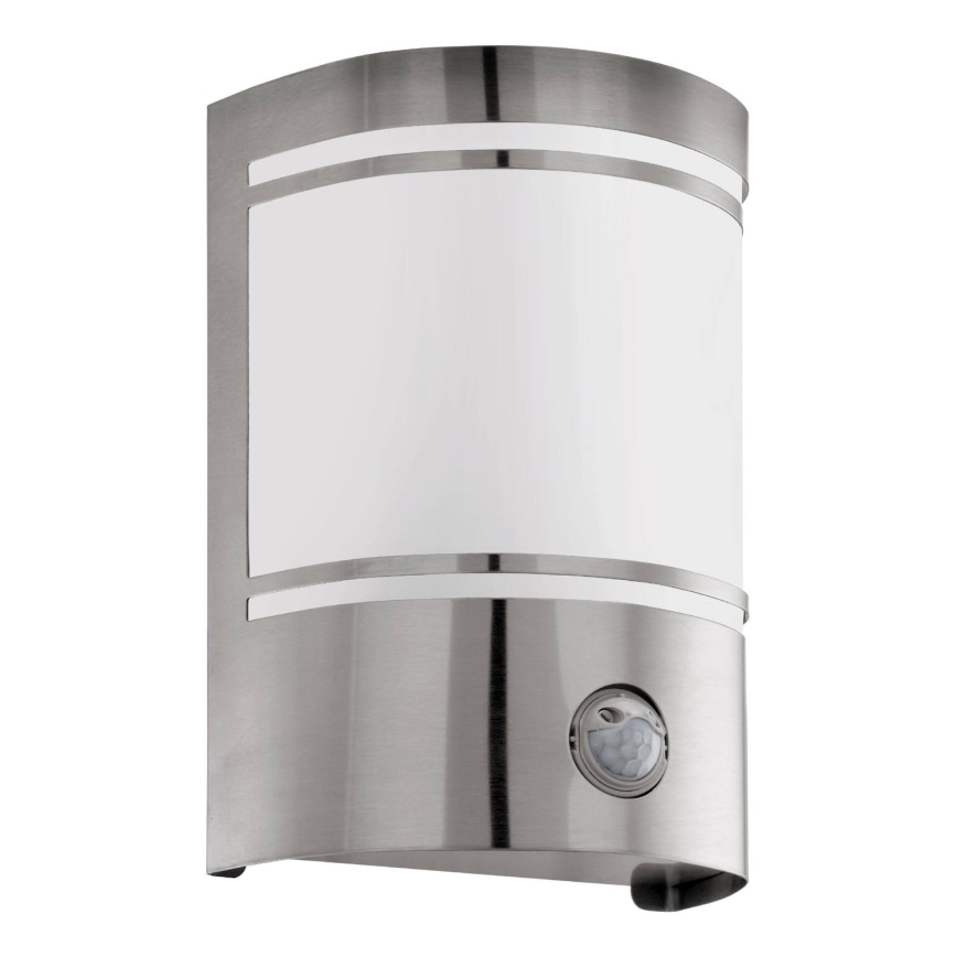Eglo 79284 - Outdoor-Wandleuchte mit Sensor CERNO 1xE27/40W/230V glänzendes Chrom IP44