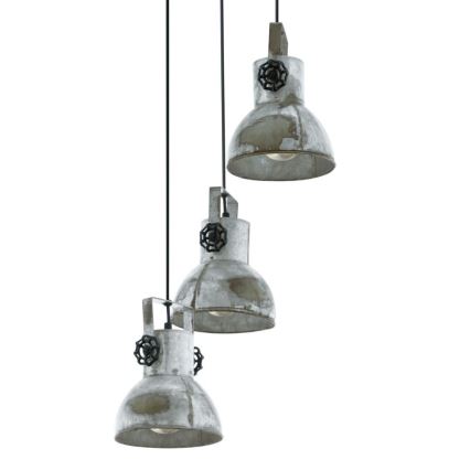 Eglo 79371 - Hängeleuchte BARNSTAPLE mit Kabelaufhängung, 3x E27/40W/230V, Braun/Patina