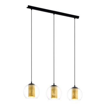 Eglo 79461 - Pendelleuchte BOLSANO an Kabel 3xE27/28W/230V gold/schwarz
